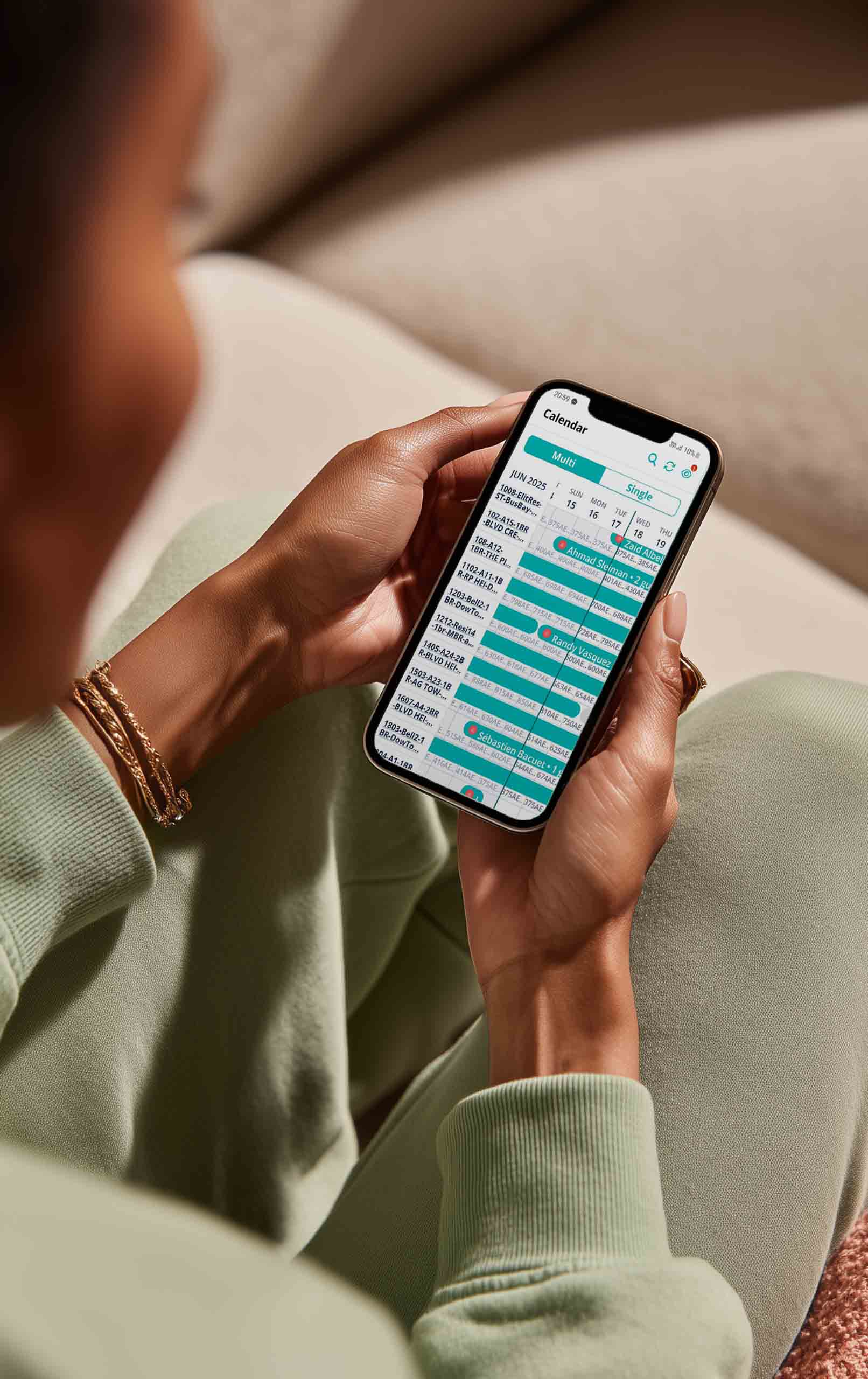 Owner checking earnings on a phone